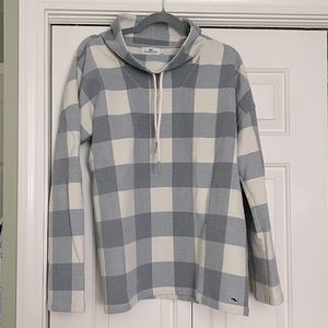 Vineyard Vines Buffalo Check Flannel Neck Sweatshirt Size Large